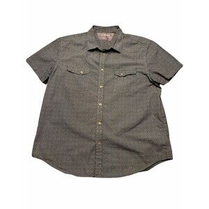 Calvin Klein Jeans Men's XL Short Sleeve Button Up Shirt Black Geometric